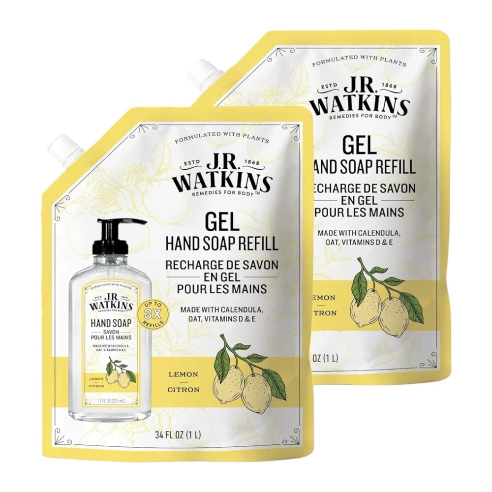 J.R. Watkins - Gel Hand Soap Refill (34 oz) - Lemon 2 Pack